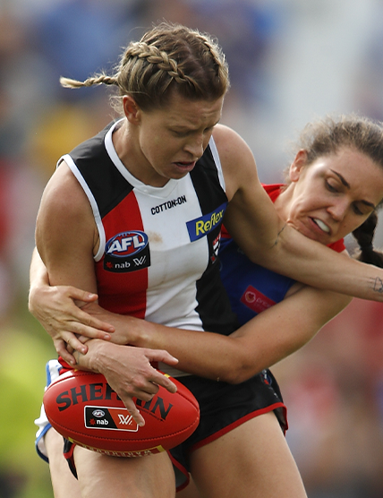 St Kilda Football Club's Kate McCarthy Being Tackled