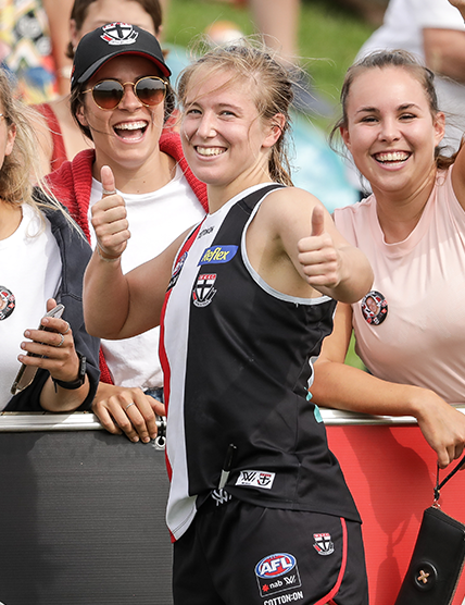St Kilda Football Club's Rosie Dillon Smiling With Fans